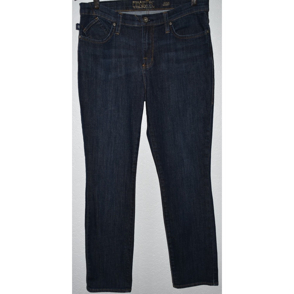 Rock & Republic Jeans Womens 10 M The Slimming Denim Cure Fixx Skinny Stretchy‎